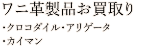 クロコダイル・ワニ革のお買取り