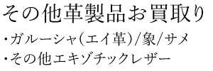 エイ革（ガルーシャ）・象革・カバ革買取